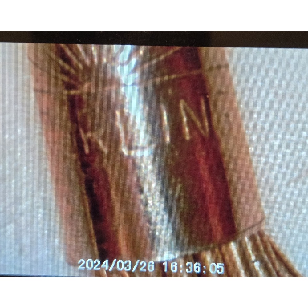Vtg Liquid Silver Navajo Heishi‎ 30 Strand Sterling Silver Vermeil Necklace 30" - Picture 7 of 8